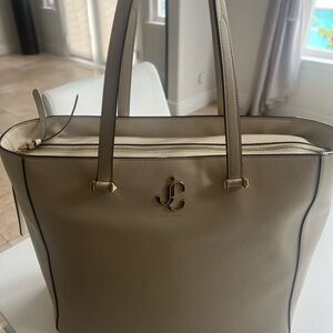 Jimmy Choo Cream Structured Tote Bag
